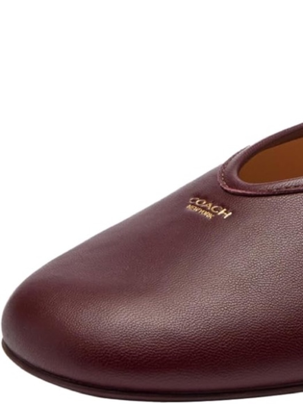 New In Box COACH Sz 8.5B Houston Leather Ballet Flats in Merlot. Stunning. - Picture 2 of 8